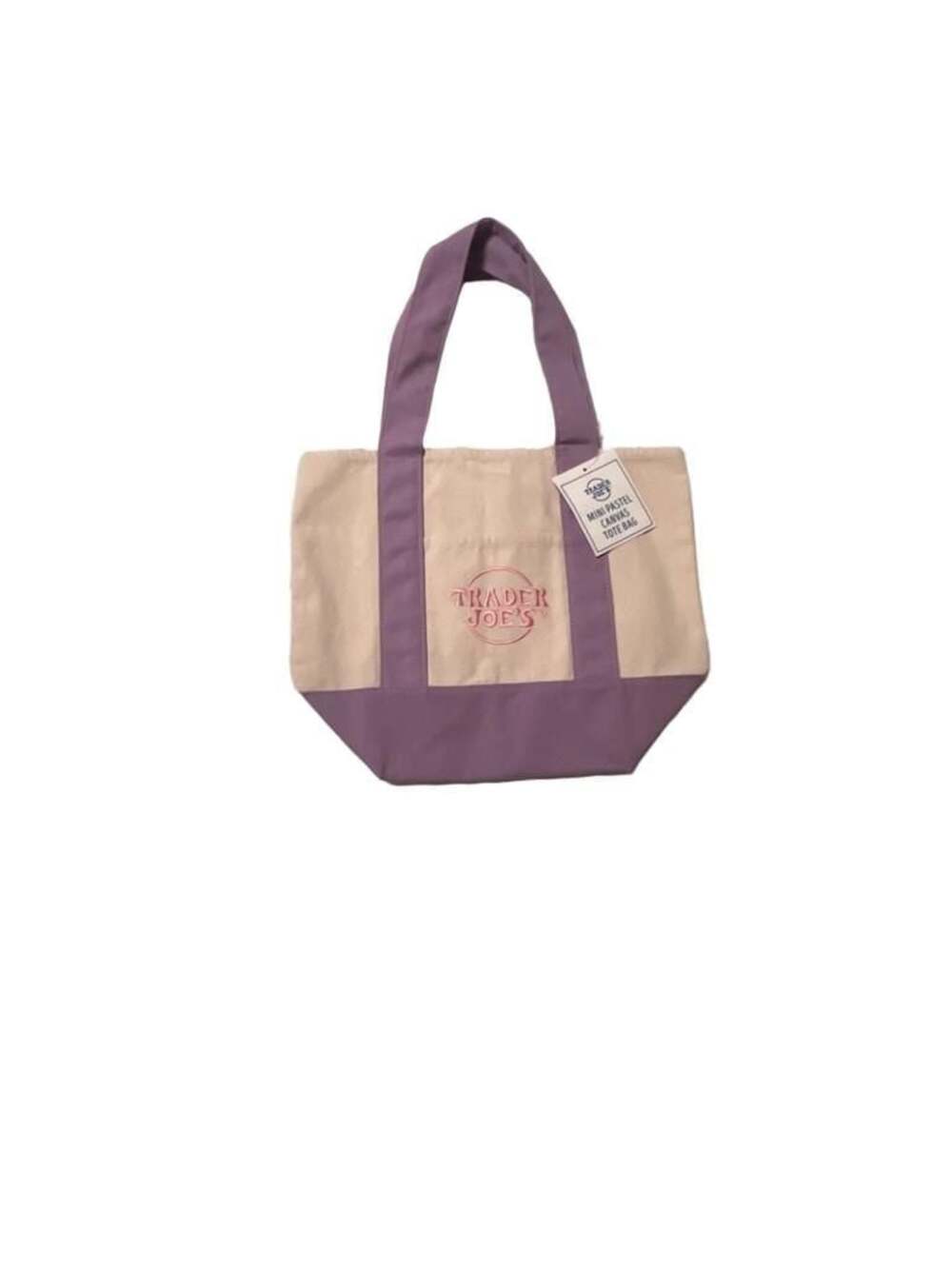 Trader Joe's Mini Pastel Canvas Tote Bag in Lavender